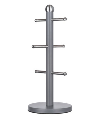 Innoteck Essentials Stainless Steel Mug Tree With 6 HooksGrey from B&Q