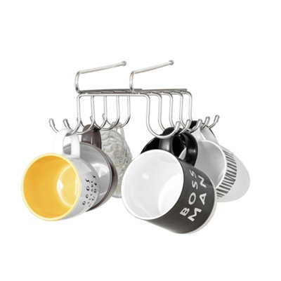 B&Q -  Essentials Under Shelf Cup Hanging Rack With 10 Hooks