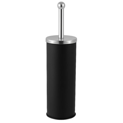 B&Q -  Essentials Bathroom Toilet Brush And Holder With Matt Finish And Stainless Steel HandleBlack