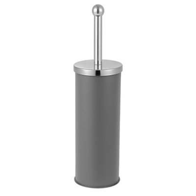Innoteck Grey Essentials Bathroom Toilet Brush And Holder With Matt Finish And Stainless Steel Handle