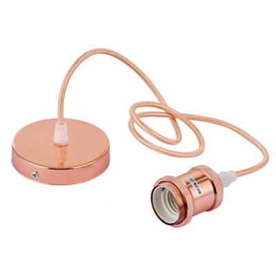 Innoteck Essentials Ceiling E27 Lamp Holder Light FittingRose Gold from B&Q