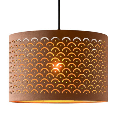 Innoteck Reflective Drum Shade Brown External Warm Gold Inner from B&Q