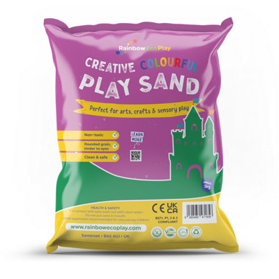 Rainbow Eco Play   Coloured Green Sand   5Kg   Kids 100% Natural Play Sand   Sand ArtChildrens Crafts from B&Q