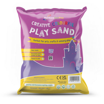 Rainbow Eco Play   Coloured Purple Sand   5Kg   Kids 100% Natural Play Sand   Sand ArtChildrens Crafts from B&Q