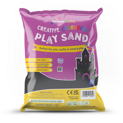 Rainbow Eco Play   Coloured Charcoal Sand   5Kg   Kids 100% Natural Play Sand   Sand ArtChildrens Crafts from B&Q