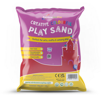 Rainbow Eco Play   Coloured Red Sand   5Kg   Kids 100% Natural Play Sand   Sand ArtChildrens Crafts from B&Q