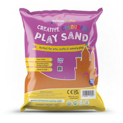 Rainbow Eco Play   Coloured Orange Sand   5Kg   Kids 100% Natural Play Sand   Sand ArtChildrens Crafts from B&Q