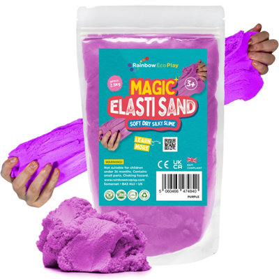 Rainbow Eco PlayMagic Play Sand For KidsElasti2.5KgChildrens Eco-Friendly Non-Toxic Natural Coloured Sand from B&Q