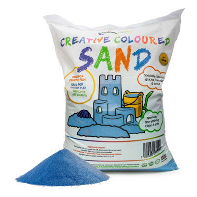 Rainbow Eco PlayColoured Blue Sand15KgKids 100% Natural Play SandSand ArtChildrens Crafts from B&Q