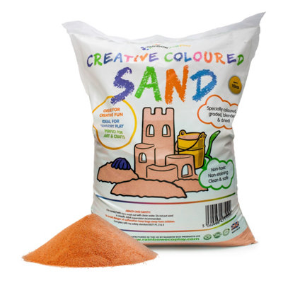 Rainbow Eco Play   Coloured Orange Sand   15Kg   Kids 100% Natural Play Sand   Sand ArtChildrens Crafts from B&Q