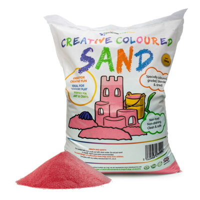 Rainbow Eco Play   Coloured Red Sand   15Kg   Kids 100% Natural Play Sand   Sand ArtChildrens Crafts from B&Q