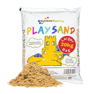 Rainbow Eco Play Sand20Kg NaturalNon-Toxic Sand For KidsSandpitBuildingSensory Play from B&Q