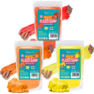 Rainbow Eco PlayMagic Elasti SandAssorted Colours3 X 1KgMagic Sand For KidsChildrens Coloured Sand from B&Q