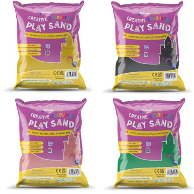 Rainbow Eco Play   Coloured Assorted Sand   20Kg   100% Natural   Play Sand Art Kits For Kids   Childrens Craft   4X5Kg from B&Q
