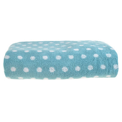 B&Q -  Patterned Polka Dot Bath SheetDuckegg