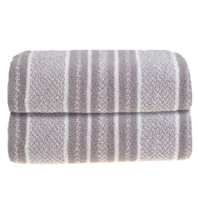 Allure Bath Fashions Grey Stripe Bath Towel - 100% Cotton - 500gsm - Image 4