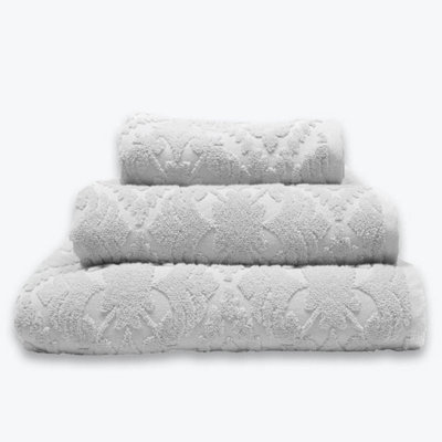 Allure Jacquard Hand Towel 50 x 90cm, Pack of 2, Floral Textured Design, Supersoft, Washable, 100% Cotton (Grey) - Image 3