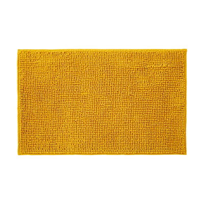 Allure Bath Fashions Chenille Bobble Bath Mat Supersoft Microfibre & Non-Slip - Small, Mustard
