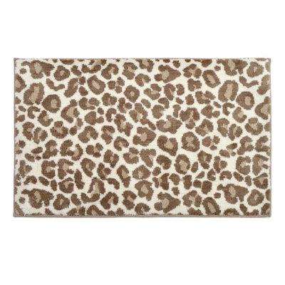 Allure Bath Fashions Leopard Bath Mat Non-SlipNatural from B&Q
