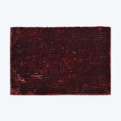 Allure Bath Fashions Velvet Chenille Bobble Bath Mat Non-SlipBordeaux from B&Q
