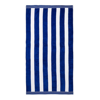 Allure Bath Fashions Jumbo Cabana Stripe Beach Towel - Blue