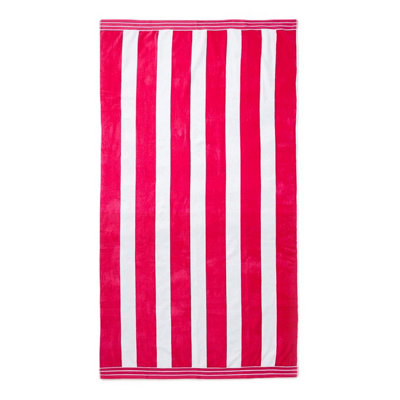 Allure Bath Fashions Jumbo Cabana Stripe Beach TowelPink from B&Q