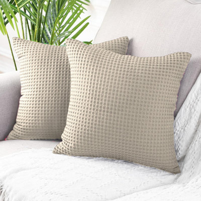 B&Q -  Hotel Waffle Cushion Covers Two PackTaupe50 X 50Cm