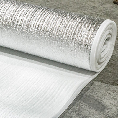 Easyfloor 3mm Silver Wood & Laminate Flooring Underlay (1M X 50M Roll) Foil Damp Proof Membrane Underlayment from B&Q