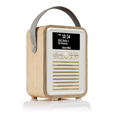 Vq Oak 'Retro Mini' Dab/Dab+ Digital & Fm Radio With Bluetooth