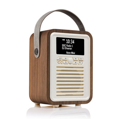 Vq Walnut 'Retro Mini' Dab/Dab+ Digital & Fm Radio With Bluetooth