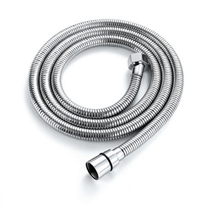 Enki Chrome Silver Traditional Bathroom Stainless Steel Flexible Universal Replacement Part Easy Clean Leak Proof Shower Hose 1.5M from B&Q