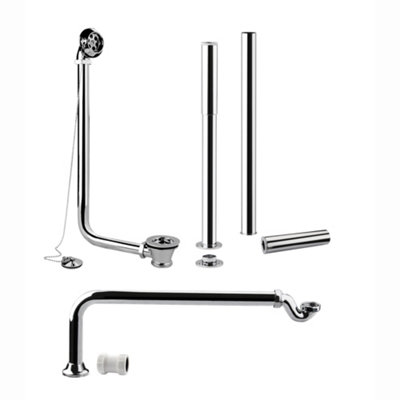 Enki Chrome Exposed Roll Top Solid Brass Bath Pack
