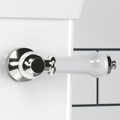 Enki Chrome Traditional Ceramic Toilet Lever from B&Q