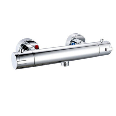 Enki Dune Chrome Contemporary Brass Thermostatic Bar Shower Mixer Valve 1/2" from B&Q
