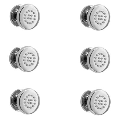 Enki Chrome Classic Timeless Bathroom Brass Anti-Limescale Rubber Nozzles Single-Spray Round Body Massager Shower Jets 6-Pack from B&Q