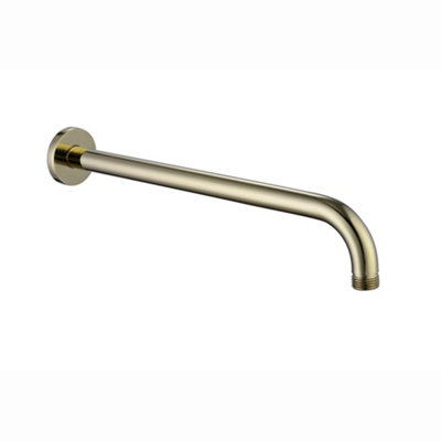 Enki English Gold Modern Traditional Bathroom Brass Wall Mounted Round 1/2" Connection Replacement Part Fixed Shower Arm 320mm A18 from B&Q
