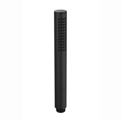 Enki Matt Black Modern Bathroom Single-Spray Easy Clean Anti-Clog Nozzles Rubber Jets Round Cylinder Pencil Handheld Shower Head from B&Q