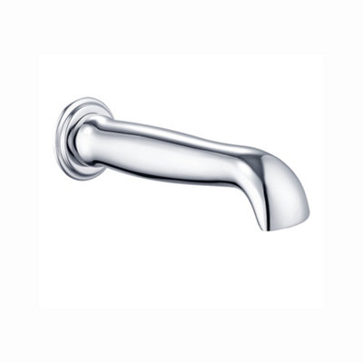 Enki Chrome Silver Traditional Bathroom Solid Brass Wall Mounted Round Easy Install Replacement Part Bath Basin Mixer Tap Spout from B&Q