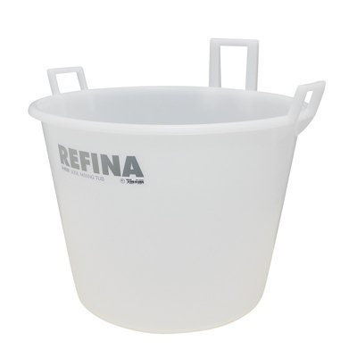 Refina X-Ray White Heavy Duty Food Grade Plaster Render Mortar Concrete Screed Mixing Plastic Bucket Tub 90L 321064 from B&Q