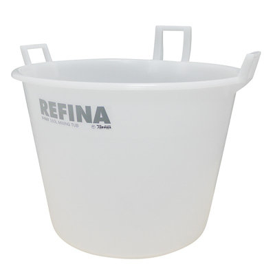 Refina X-Ray White Heavy Duty Food Grade Plaster Render Mortar Concrete Screed Mixing Plastic Bucket Tub 120L 321065 from B&Q