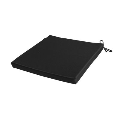 Softillo Garden Cushion Water-Resistant Outdoor Chair Pad With Ties 36X36cm Durable Patio Seating For Conservatory Black B&Q