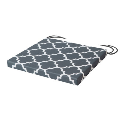 Softillo Garden Cushion Water-Resistant Outdoor Chair Pad With Ties 36X36cm Patio Seating For Conservatory Marocco Graphite B&Q