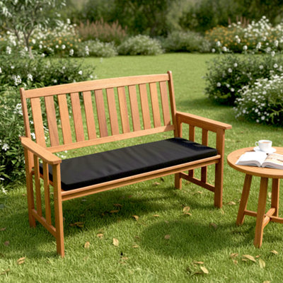 SOFTILLO Garden Bench Cushion Outdoor 2 Seater Patio Furniture Seat Pad Water Resistant Material 108X45X4Cm Black