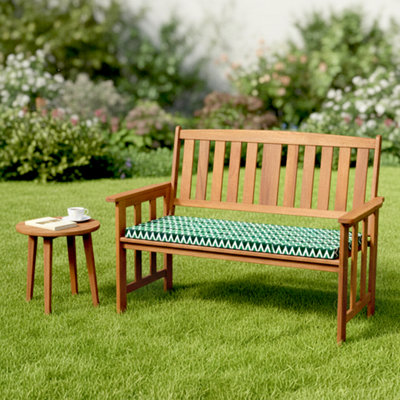 SOFTILLO Garden Bench Cushion Outdoor 2 Seater Patio Furniture Seat Pad Water Resistant Material 108X45X4Cm Zig Zag Green