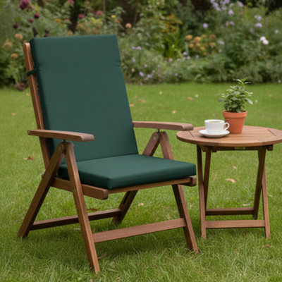 SOFTILLO High Back Garden Chair Cushion Waterproof Outdoor Patio Recliner Seat Pad Luxury Furniture Support 120X45X4Cm Dark Green