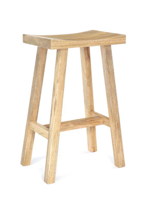  - Elm Home And Garden Solid Wooden Light Oak Finish Bar Breakfast Kitchen Pub Stool H72 X W43 X D36Cm