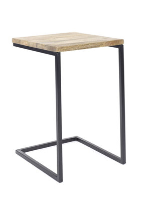  - Elm Home And Garden Solid Mango Wood Sofa End Side Table Fully Assembled 60Cm High X 40Cm Wide X 45Cm Deep