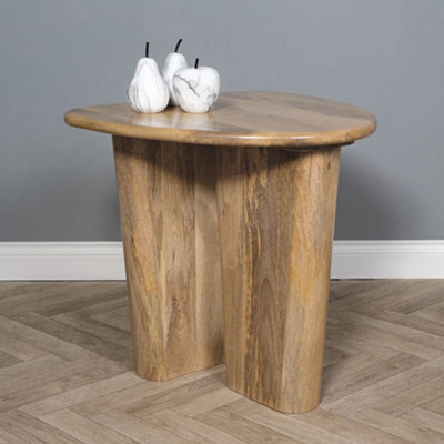  - Elm Home And Garden Solid Mango Wooden Side End Lamp Table 65Cm High X 65Cm Wide X 65Cm Deep