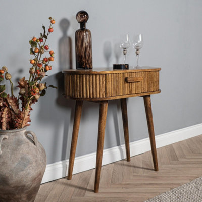 B&Q -  Elm Home And Garden Soild Mango Wooden Hall Console Telephone Table 80Cm High80Cm Wide40Cm Depth
