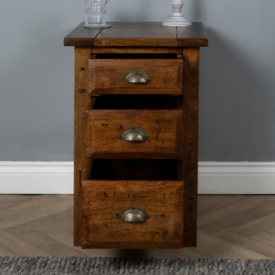 Elm Home And Products Grain Elm Home And Garden Rustic Solid Mango Wood Drawer Bedside Cabinet Nightstand Fully Assembled Size 3